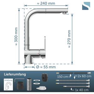Produktbild für Küchenarmatur Schütte London, chrom
