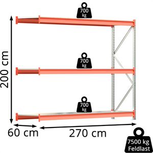 Produktbild für Anbauregal Regalwerk EMMA, 3 Metallböden