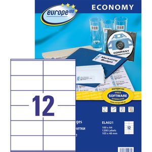 Universaletiketten Europe100 ELA021, weiß
