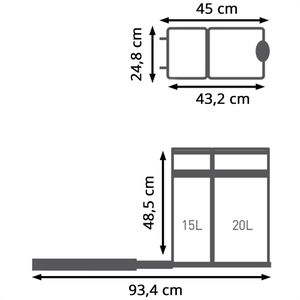 Produktbild für Einbaumülleimer Simplehuman CW1016, 20/15
