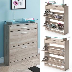 Produktbild für Schuhschrank Vicco Alex, sonoma eiche, mit LED-Beleuchtung