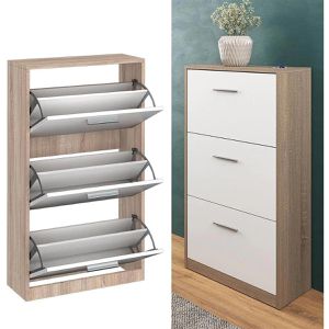Produktbild für Schuhschrank Vicco Gizmo, sonoma eiche / weiß