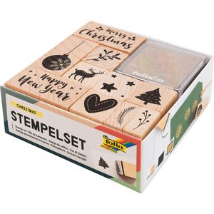 Motivstempel Folia Holzstempel-Set, Christmas