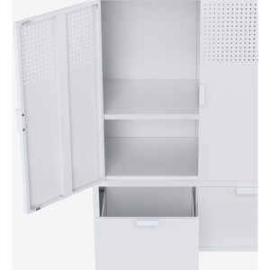 Produktbild für Highboard FlexiSpot CB10B-Hybrid, weiß aus Metall