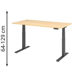 Produktbild für Schreibtisch Hammerbacher XDKB 16, ahorn / graphit