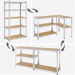 Produktbild für Schwerlastregal Songmics 5 Holzböden