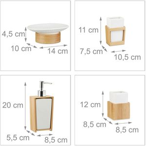 Produktbild für Badaccessoires-Set Relaxdays 10022205, 4-teilig