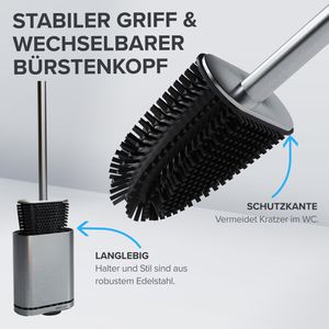 Produktbild für WC-Bürste ovimar Toilettenbürste Omofyr, silber