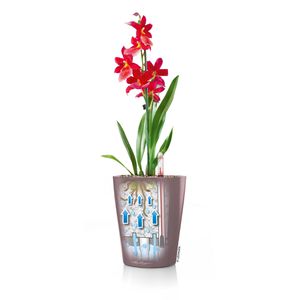Produktbild für Übertopf Lechuza MINI-DELTINI, anthrazit metallic, 10x13x10 cm