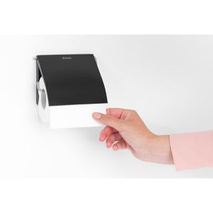Produktbild für Toilettenpapierhalter Brabantia Classic, schwarz matt