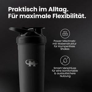 Produktbild für Protein-Shaker Mammut Reforce aus Edelstahl, schwarz matt