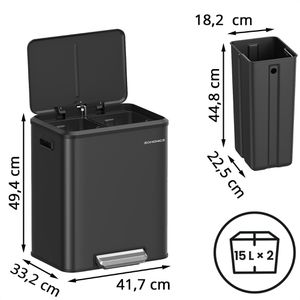 Produktbild für Mülleimer Songmics LTB544B02, schwarz