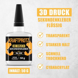 Produktbild für Sekundenkleber Kraftprotz 3D Druck, KPF3D50