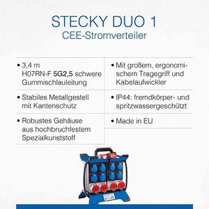 Produktbild für CEE-Stromverteiler as-Schwabe Stecky Duo 1, mobil, für außen