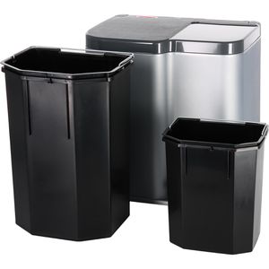 Produktbild für Mülleimer Curver Duo Pedal Bin, anthrazit