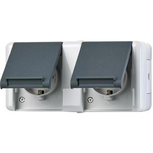 Steckdose Jung 8220-1 W, WG 800, IP44, Aufputz