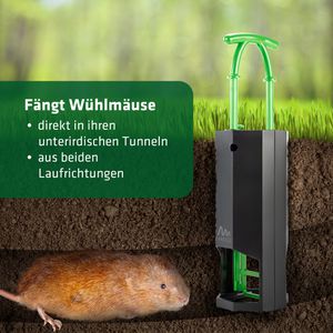 Produktbild für Wühlmausfalle Gardigo Komplett Set 700734, Kolbenfalle