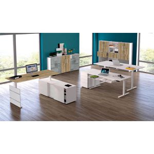 Produktbild für Schreibtisch Kerkmann Move 3, 3844, asteiche, mit Sideboard