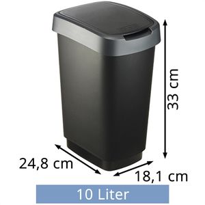 Produktbild für Mülleimer Rotho Twist 1754308850, silber