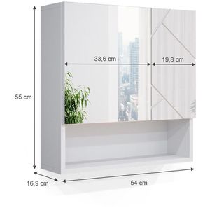 Produktbild für Spiegelschrank Vicco Irma, weiß hochglanz
