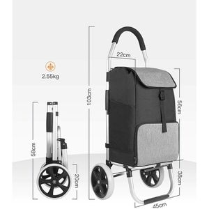 Produktbild für Einkaufstrolley Inateck AB05001, schwarz / grau, klappbar