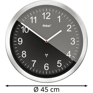 Produktbild für Wanduhr Mebus 14120, Aluminium, analog, Funkuhr