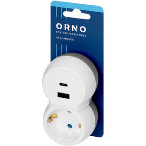 Produktbild für Steckdosenadapter Orno AE-13281(GS), weiß-grau