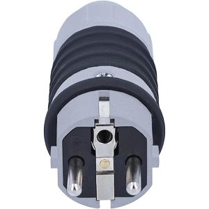 Produktbild für Schutzkontaktstecker as-Schwabe 62301, grau / schwarz