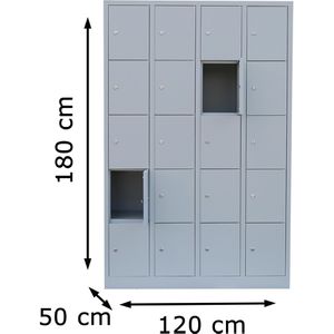 Produktbild für Schließfachschrank Lüllmann 520540, lichtgrau