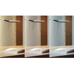 Produktbild für Schreibtischlampe Maul Mauloptimus silber, LED, dimmbar