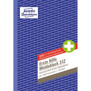Produktbild für Meldeblock Zweckform Erste Hilfe 312, DSGVO konform