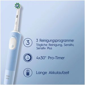 Oral-B Elektrische-Zahnbürste Vitality AG 1 Putzmodi, mit Böttcher Clean, 3 – X Pro, Protect Aufsteckbürste blau