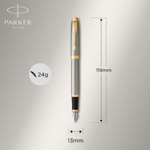 Produktbild für Füller Parker IM Brushed Metal G.C., Feder F