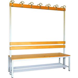 Umkleidebank SZ-Metall 59153-2, Sitzfläche Holz, 150 cm