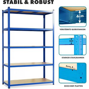 Produktbild für Schwerlastregal Karat Lakota, 5 Holzböden