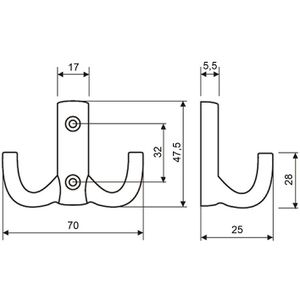 Produktbild für Kleiderhaken SO-TECH Julie, 117393, kurz, aus Metall