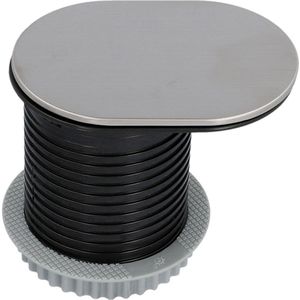 Produktbild für Einbausteckdose Unitec 302626, silber, mit 1,5 m Kabel