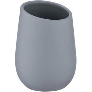 Produktbild für Zahnputzbecher Wenko Badi, grau, aus Keramik