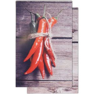 Produktbild für Herdabdeckplatte Böttcher-AG mit Chilimotiv, aus Glas