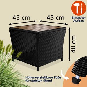 Produktbild für Beistelltisch CASARIA 109946, braun / schwarz, Holz / Metall