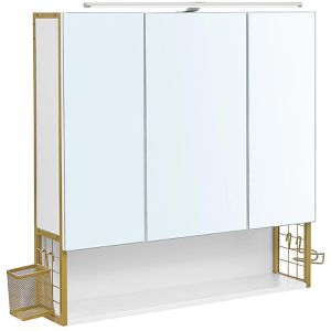 Spiegelschrank Vasagle BBK124A10, weiß-gold
