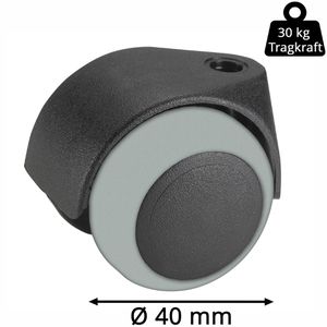 Produktbild für Möbelrolle Dörner+Helmer 761956, mit Rückenloch