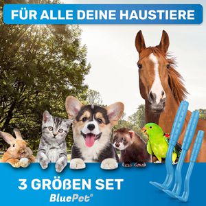 Produktbild für Zeckenhaken BluePet Tick Remover, blau, 3er Set