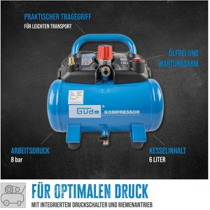 Produktbild für Kompressor Güde AIRPOWER 190/08/6, 50089, 84dB(A), 1100W, 230V