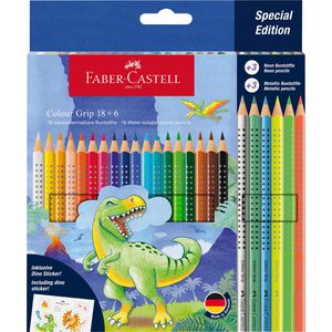 Buntstifte Faber-Castell Colour Grip Dino 18+6