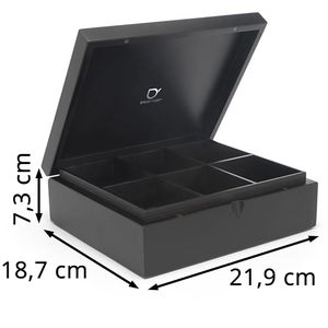 Produktbild für Teebox Bredemeijer 184006, für Teebeutel, schwarz, aus Bambus