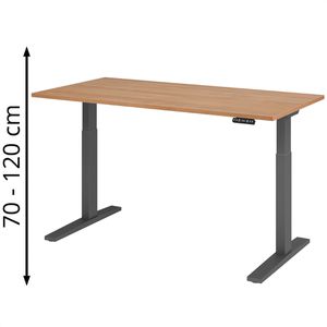 Schreibtisch Hammerbacher XMKA 16, nussbaum / graphit