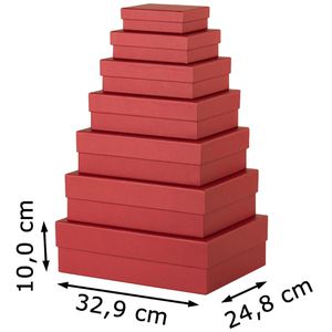 Produktbild für Geschenkbox Rössler-Papier Boxline Metallic Granat, rot