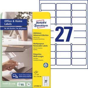 Produktbild für Universaletiketten Zweckform L4737REV-10, weiß