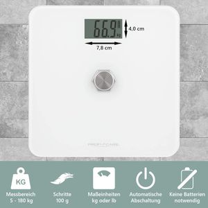 Produktbild für Personenwaage Proficare PC-PW 3112, kinetisch, weiß